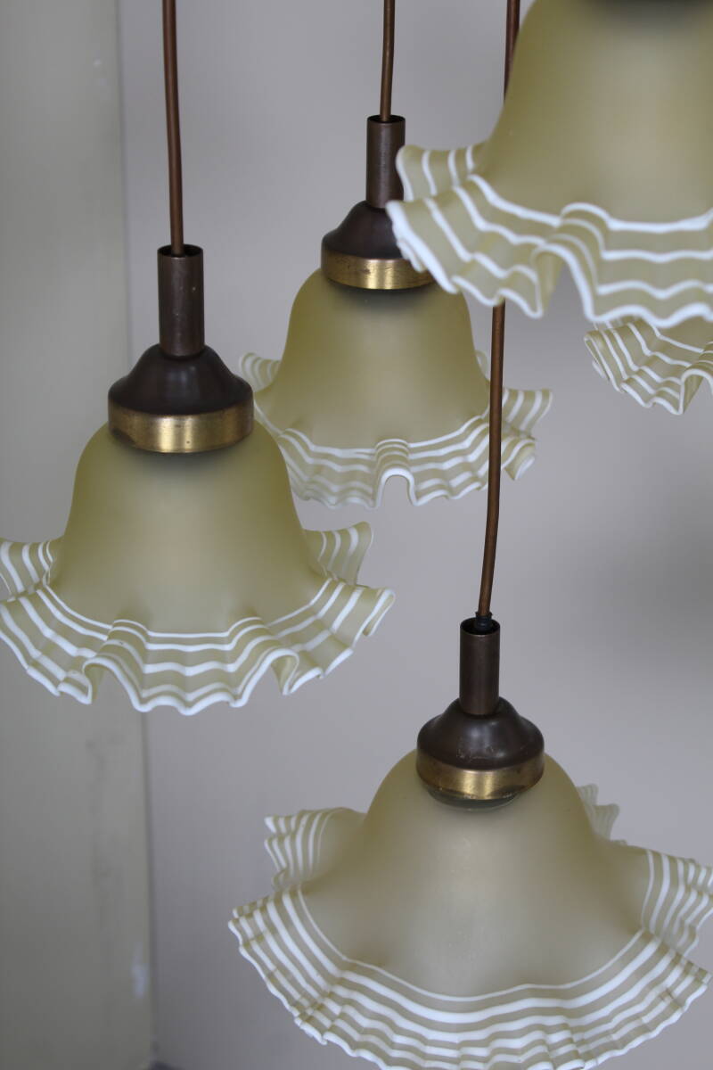 Vintage goldene Kaskadenlampe, Hängelampe - 70er Jahre