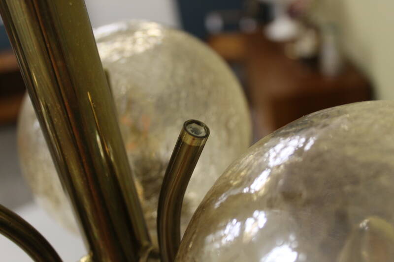 Vintage pendant lamp Richard Essig - 3 arms, brass 70s | 00816