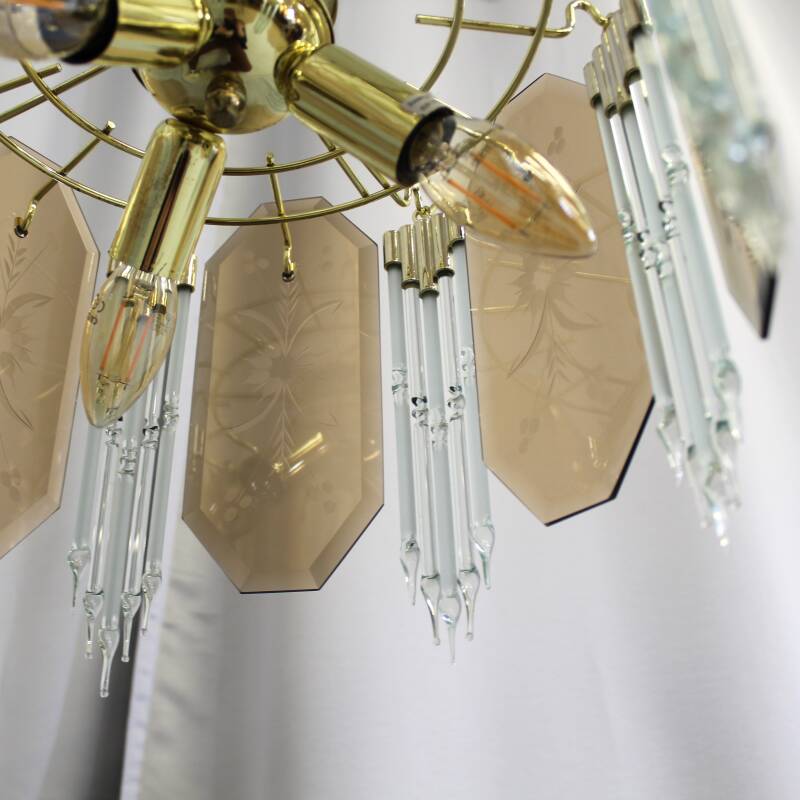 Vintage smoked glass lamp