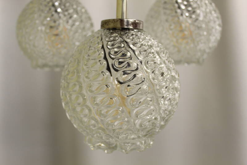Vintage Kaskadenlampe - transparentes Pressglas