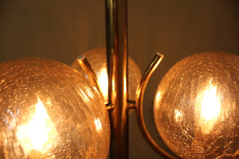 Vintage pendant lamp Richard Essig - 3 arms, brass 70s | 00816