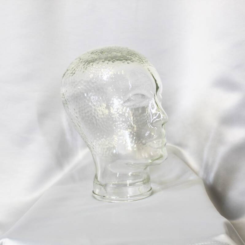 Vintage glass head - transparent