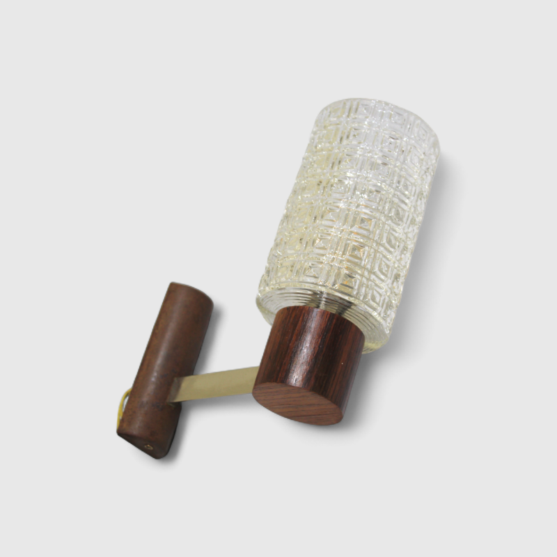 Vintage wall lamp - Wood, glass 1960s | 01076