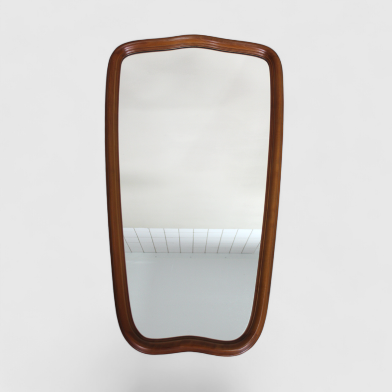 Vintage spiegel - mid century, hout | 01338