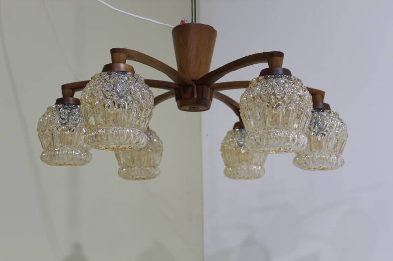Vintage ceiling lamp - 6-arms, 70s | 01029
