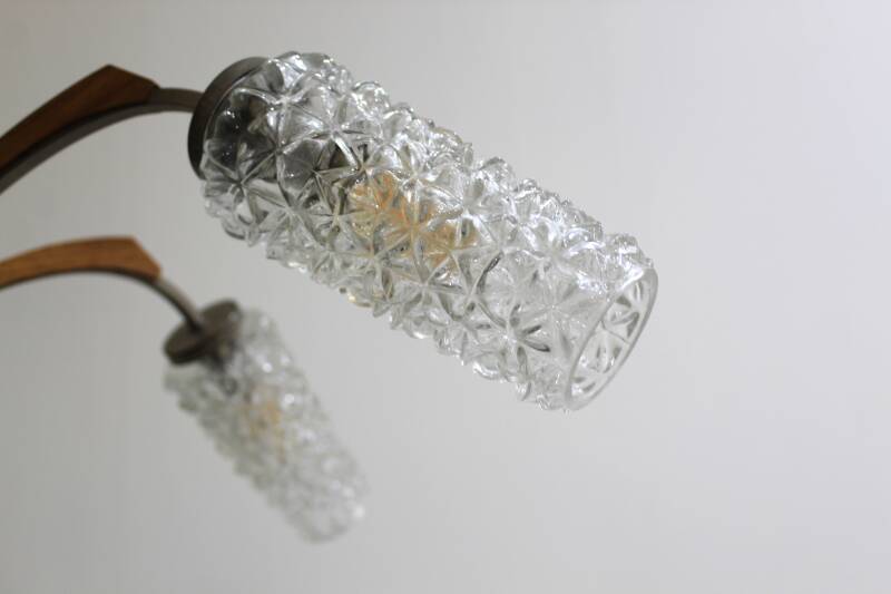 Vintage ceiling lamp - 5-arm, teak wood 1960s | 00886