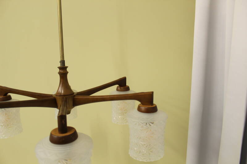 Vintage ceiling lamp - 6 arms, 70s | 00854