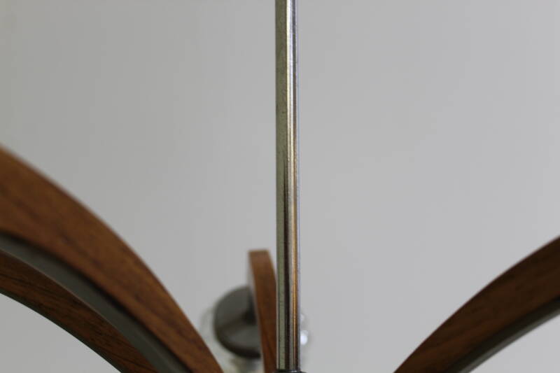 Vintage ceiling lamp - 5-arm, teak wood 1960s | 00886