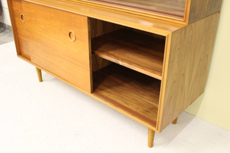 Vintage Musterring sideboard, display cabinet - walnut 1960s | 00777