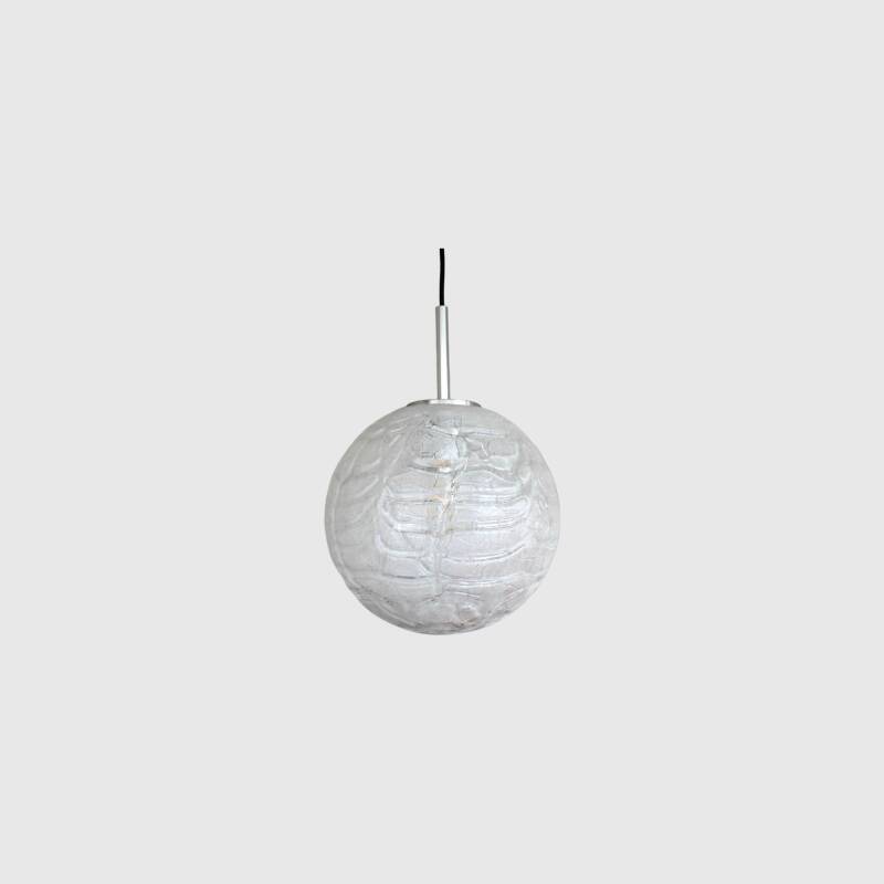 Vintage DORIA ball lamp - iced glass S