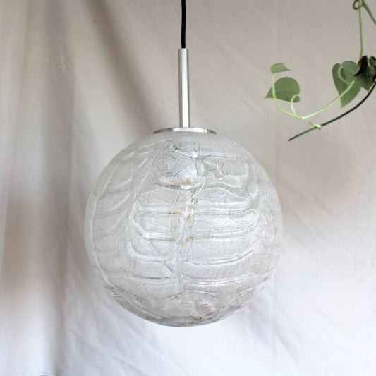Vintage DORIA hanglamp - iceglass L