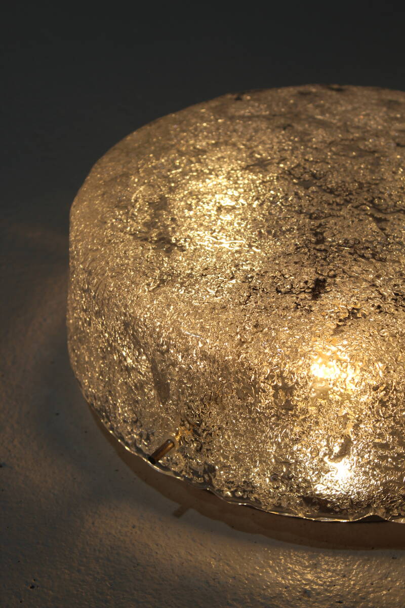 Vintage plafondlamp, wandlamp Hillebrand - ice glass | 01390 — Zonder stekker