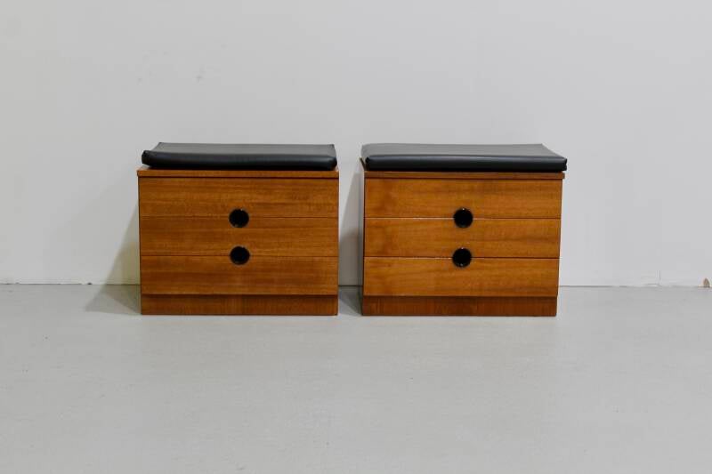 Vintage set krukjes, nachtkastjes - teak, jaren '60 | 01212