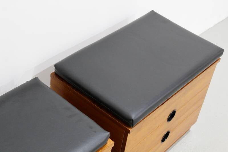 Vintage set krukjes, nachtkastjes - teak, jaren '60 | 01212