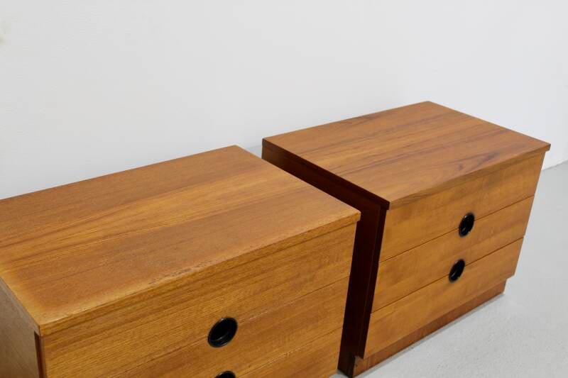 Vintage set krukjes, nachtkastjes - teak, jaren '60 | 01212