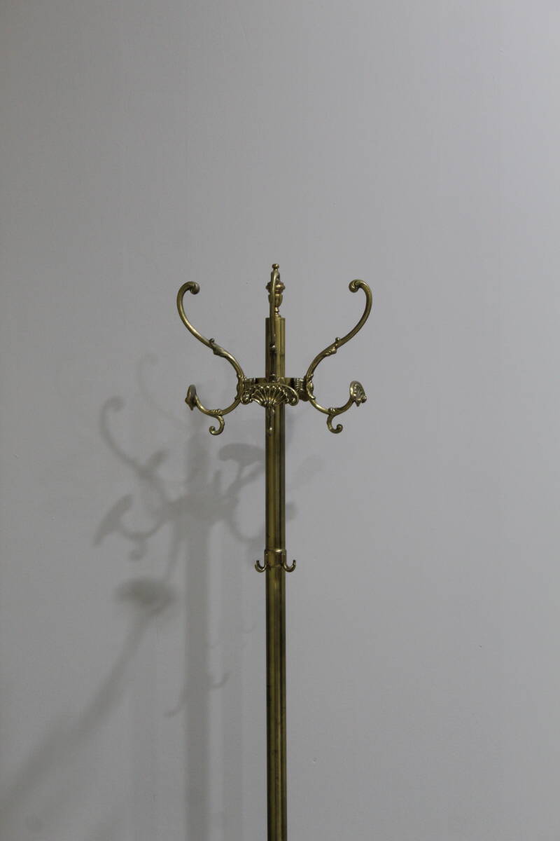 Vintage standing coat rack, wardrobe - brass | 01352