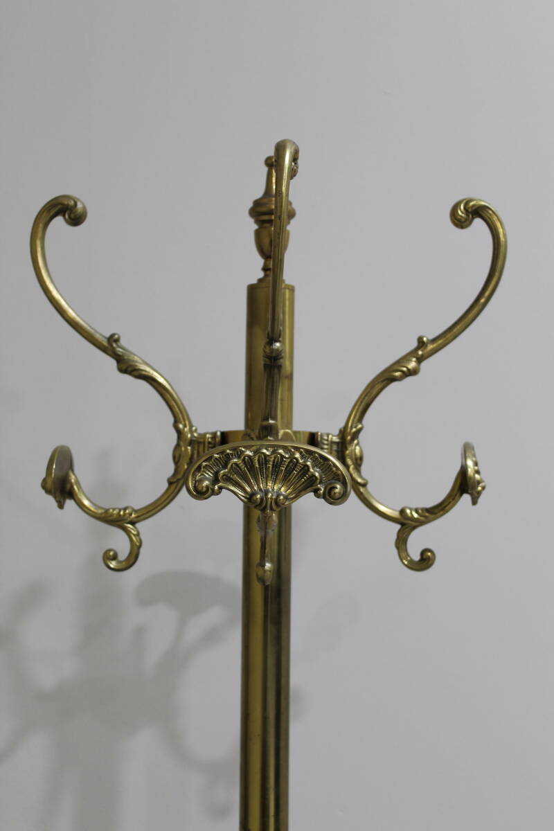 Vintage standing coat rack, wardrobe - brass | 01352