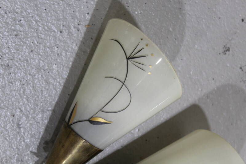 Vintage wandlamp - jaren '50, messing, glas