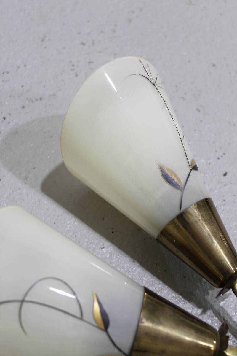 Vintage wandlamp - jaren '50, messing, glas