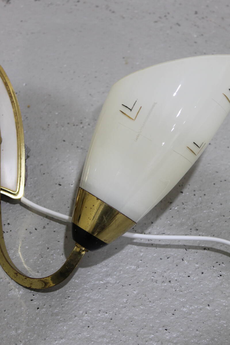 Vintage wall lamp - 1950s, brass, glass | 01340