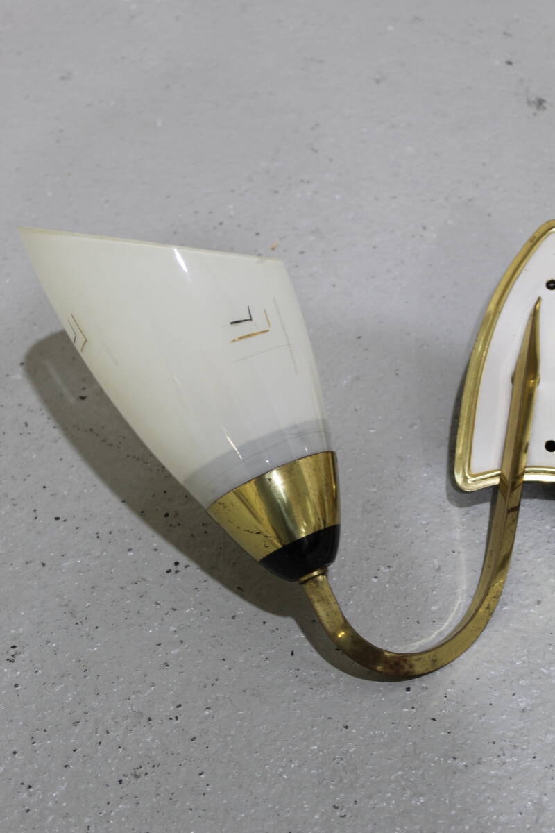 Vintage wall lamp - 1950s, brass, glass | 01340