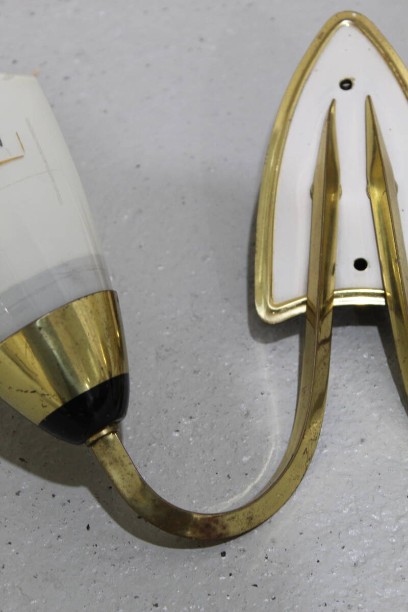 Vintage wall lamp - 1950s, brass, glass | 01340