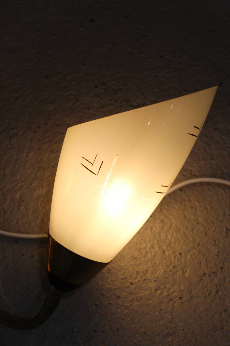 Vintage wall lamp - 1950s, brass, glass | 01340