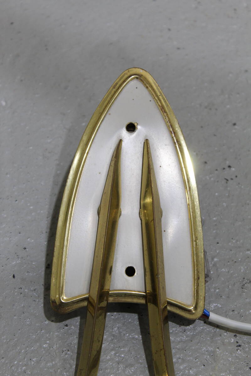 Vintage wall lamp - 1950s, brass, glass | 01340