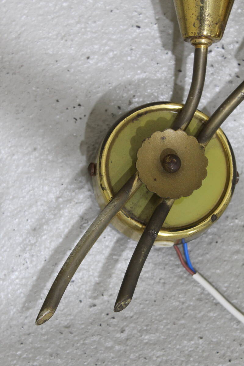 Vintage wall lamp - 1950s, brass, glass | 01341