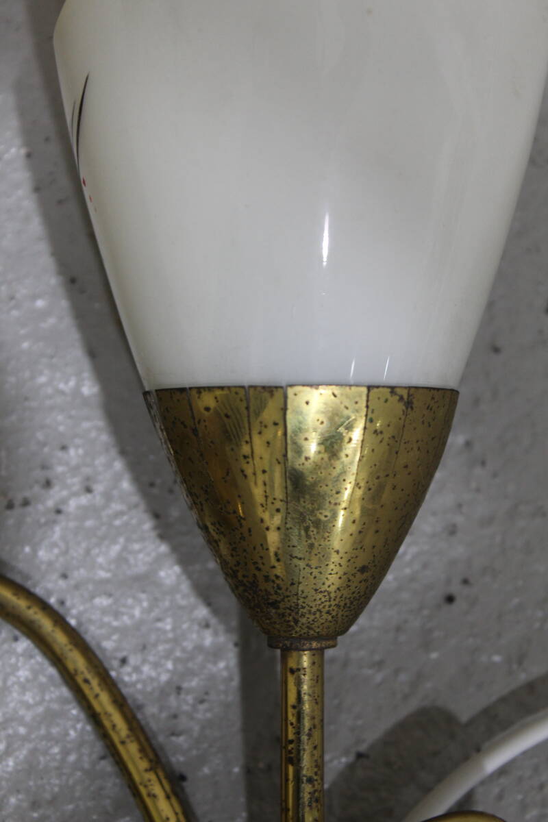 Vintage wall lamp - 1950s, brass, glass | 01342