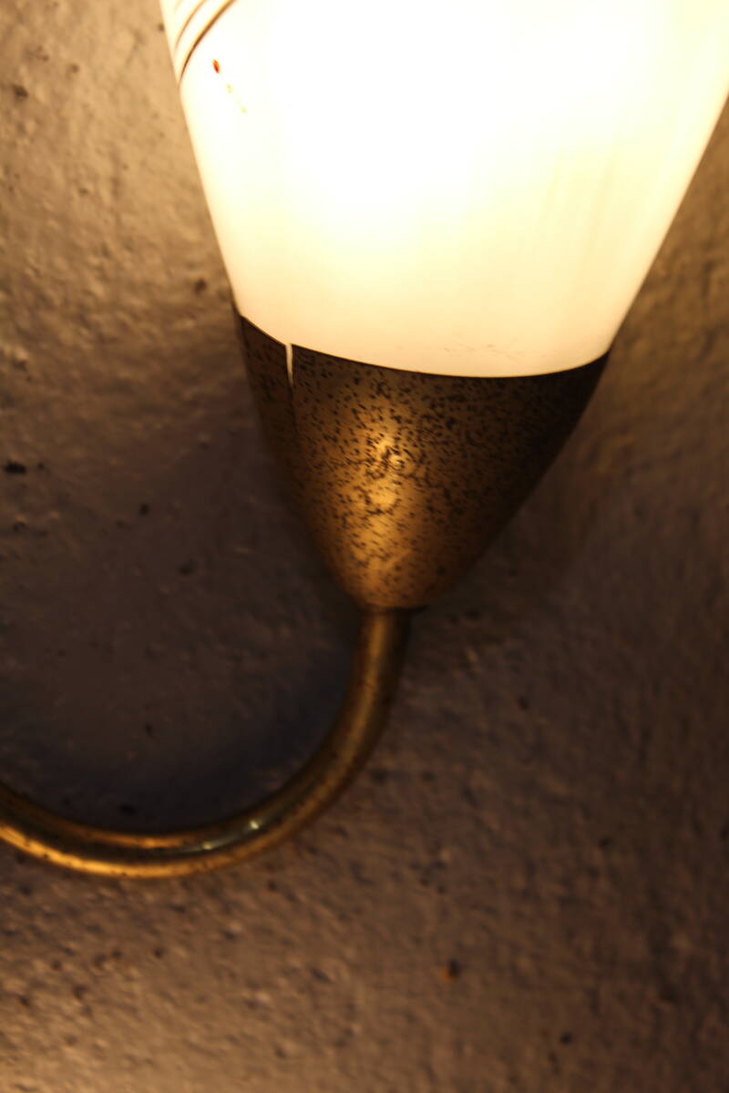 Vintage wall lamp - 1950s, brass, glass | 01342