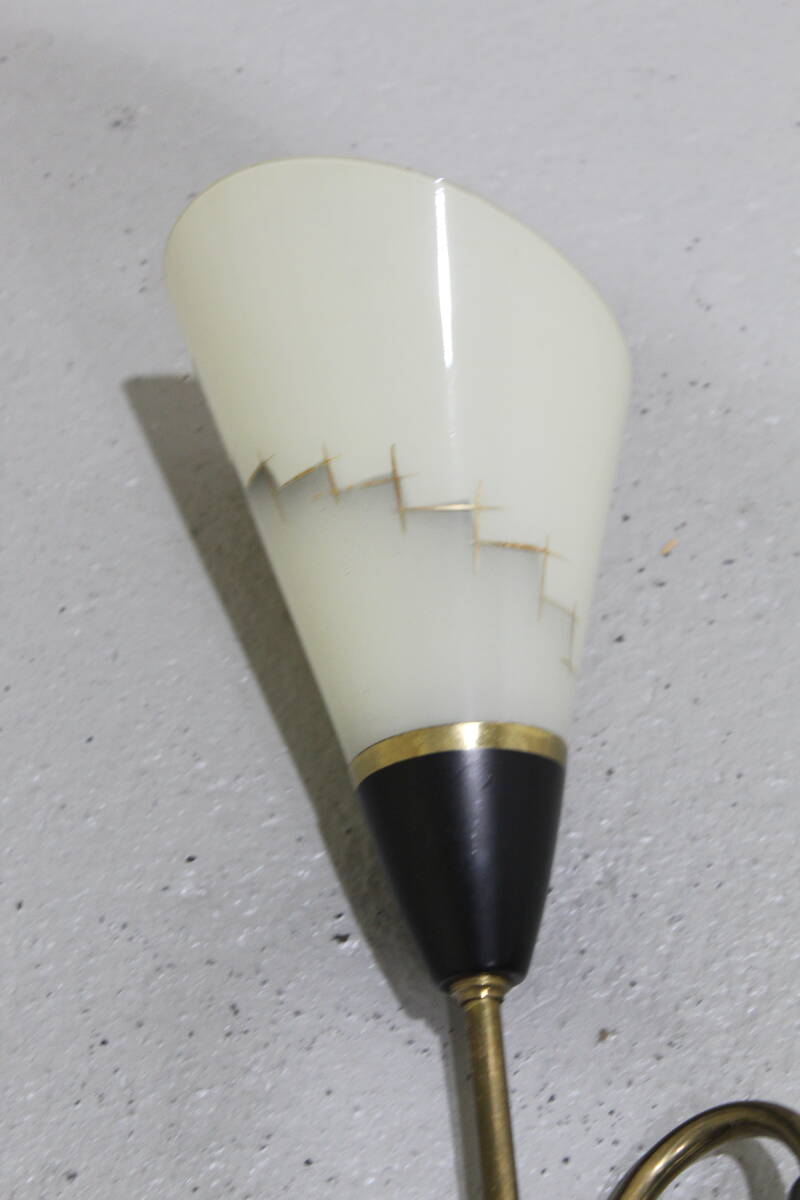 Vintage wall lamp - 1950s, brass, glass | 01342
