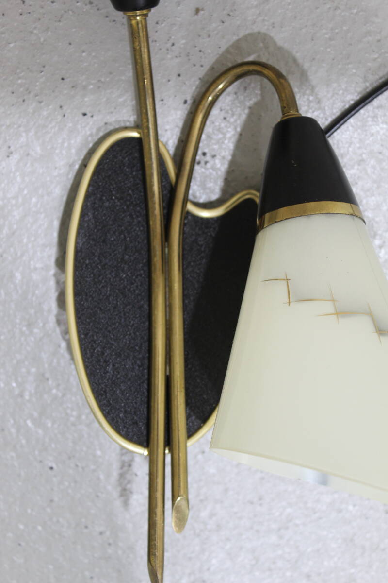 Vintage wall lamp - 1950s, brass, glass | 01342