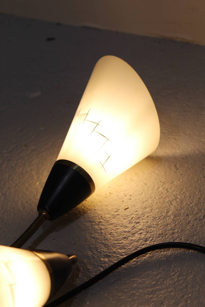 Vintage wall lamp - 1950s, brass, glass | 01342
