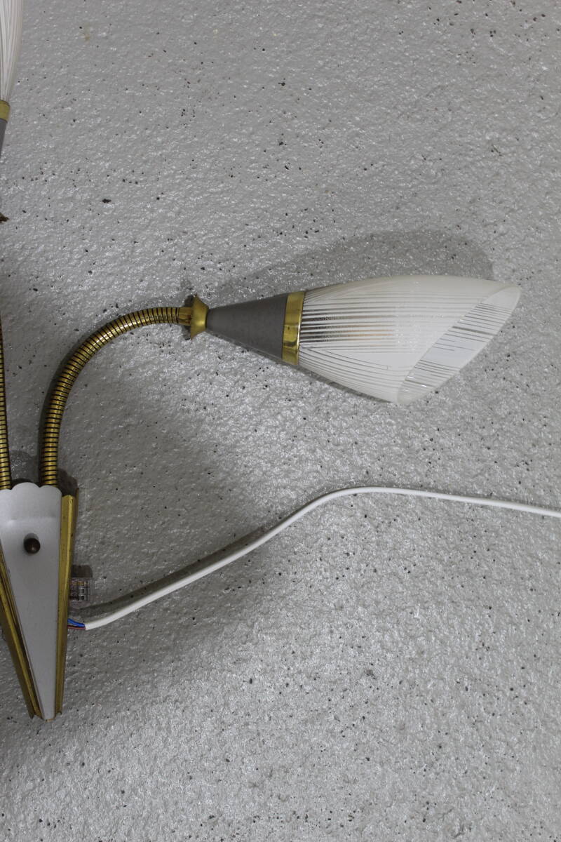 Vintage buigbare wandlamp - jaren '50, messing, glas