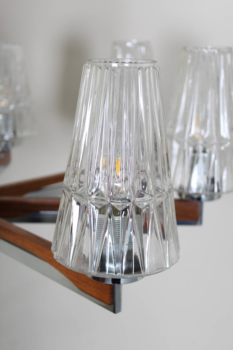 Vintage plafondlamp, kroonluchter 7-armig - jaren '50 | 01391
