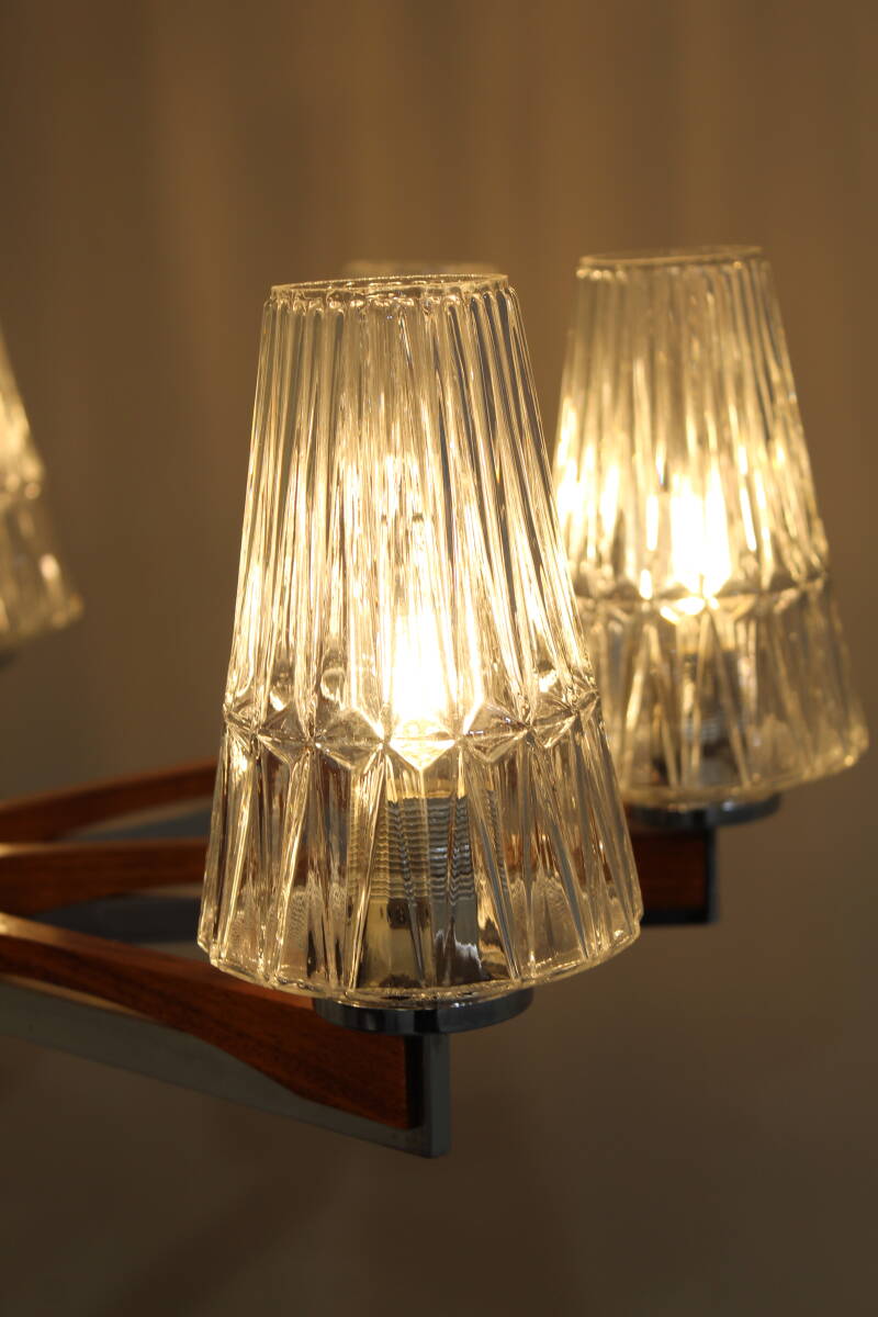Vintage plafondlamp, kroonluchter 7-armig - jaren '50 | 01391