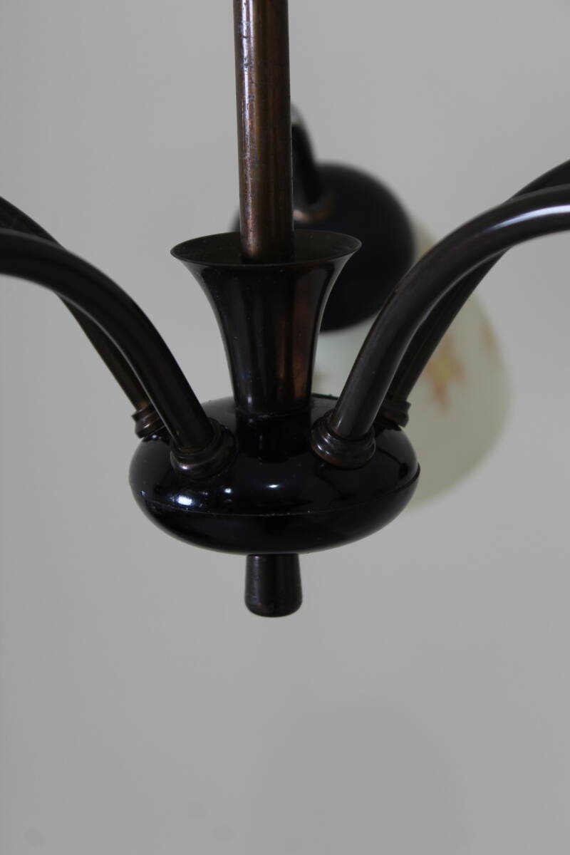 Vintage chandelier, ceiling lamp, 5-arms - 1950s | 01358