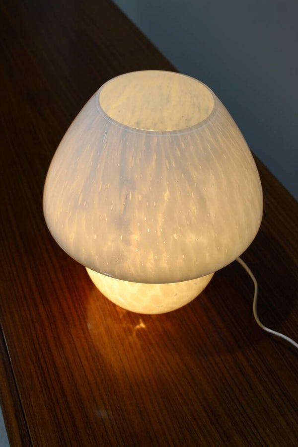 Vintage Pilzlampe - weißes Glas, 70er | 01426