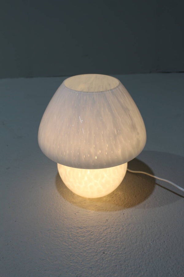 Vintage Pilzlampe - weißes Glas, 70er | 01426