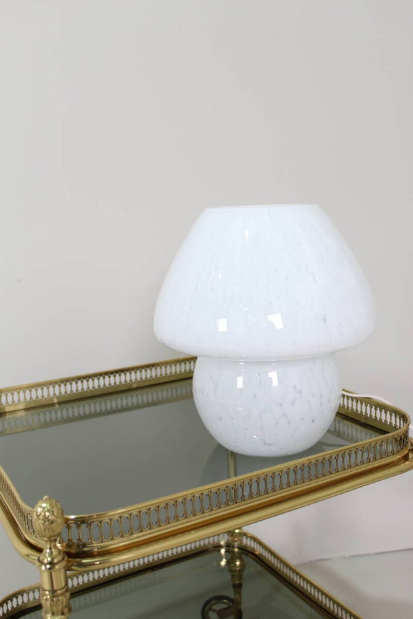 Vintage Pilzlampe - weißes Glas, 70er | 01426