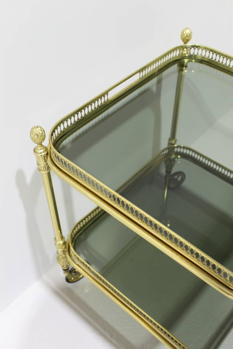 Vintage barcart, serveerwagen - messing, jaren '70 | 01440