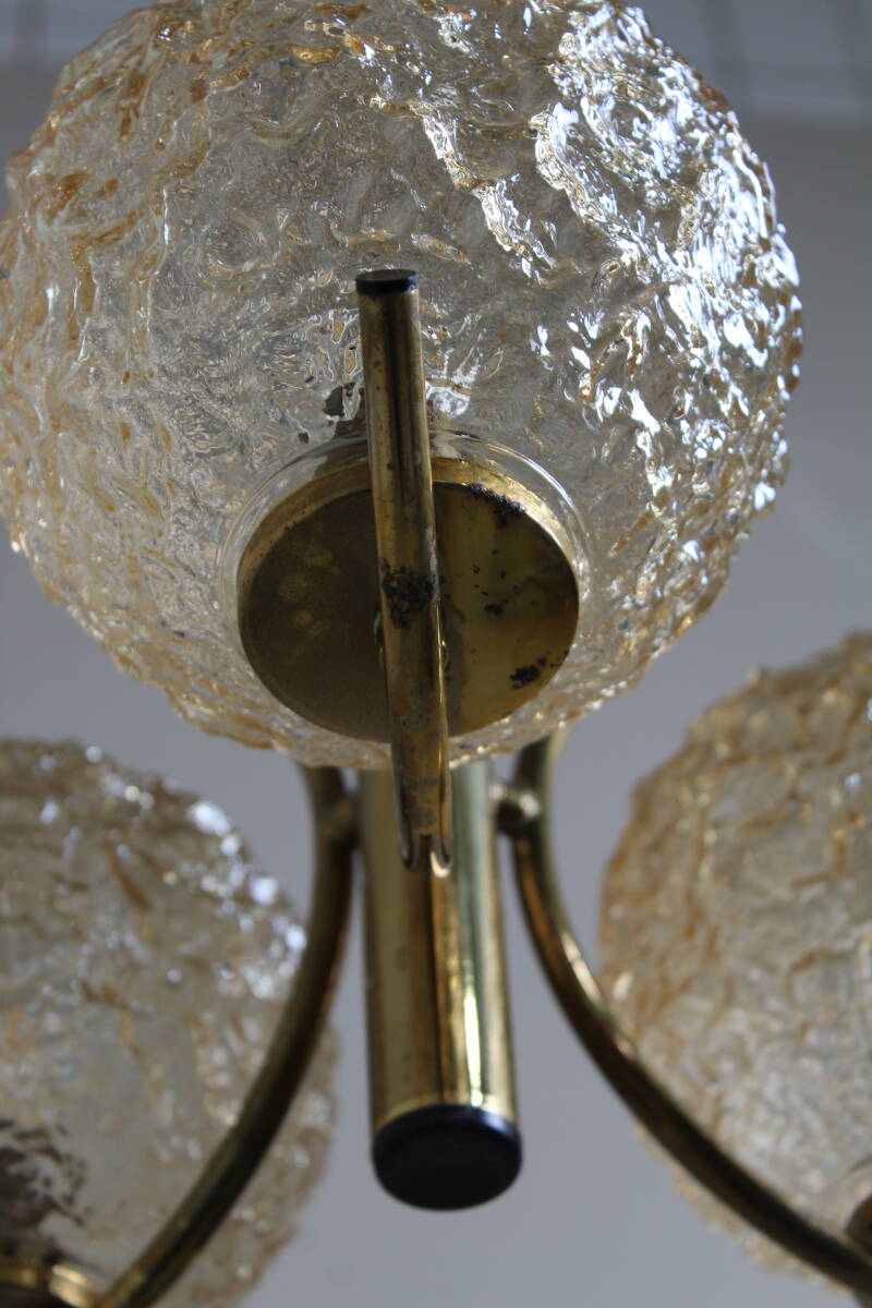 Vintage pendant lamp Richard Essig - 3-armed, brass 1970s | 01363