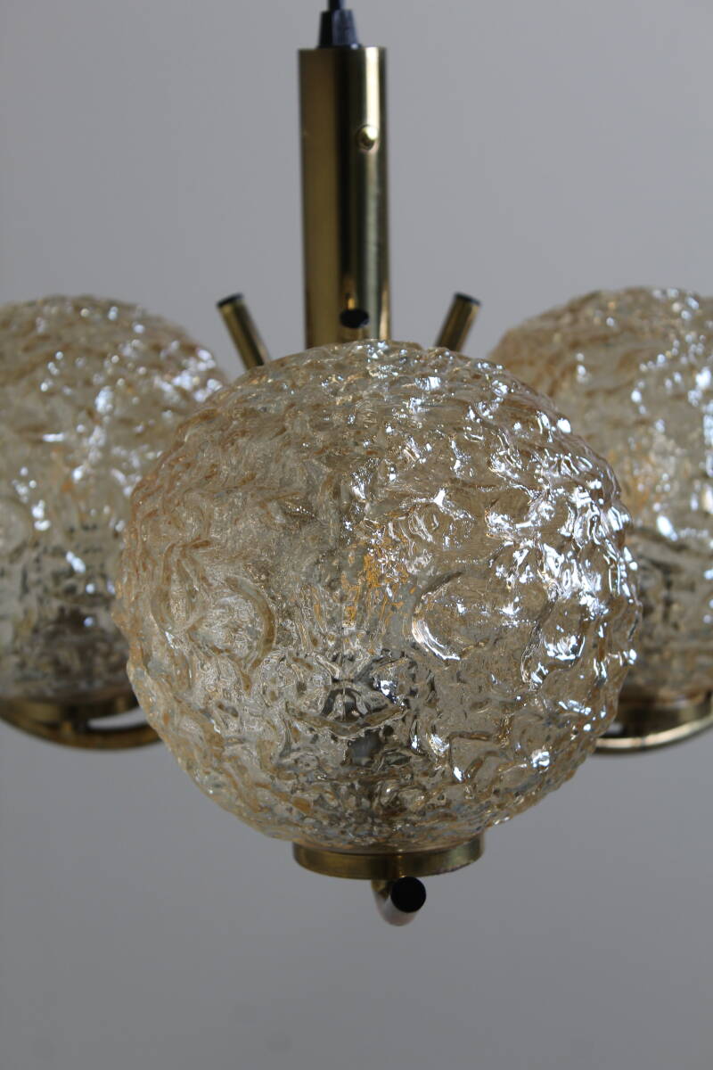 Vintage pendant lamp Richard Essig - 3-armed, brass 1970s | 01363