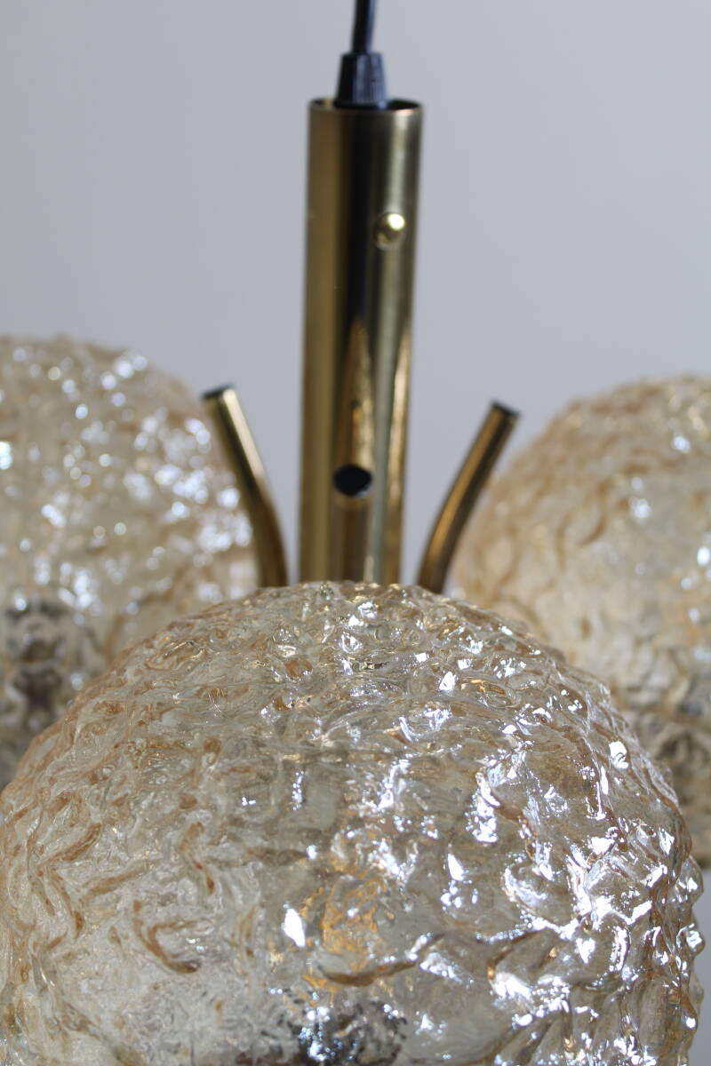 Vintage pendant lamp Richard Essig - 3-armed, brass 1970s | 01363
