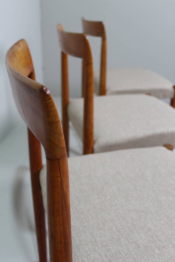 4x Vintage Design eetkamerstoelen - jaren '60 teak Lübke | 01383