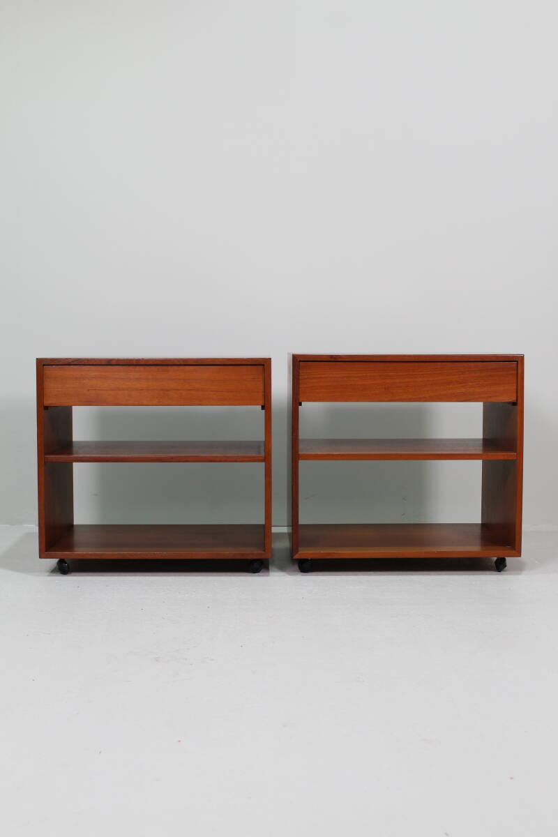 Vintage set kastjes, nachtkastjes - teak, jaren '60