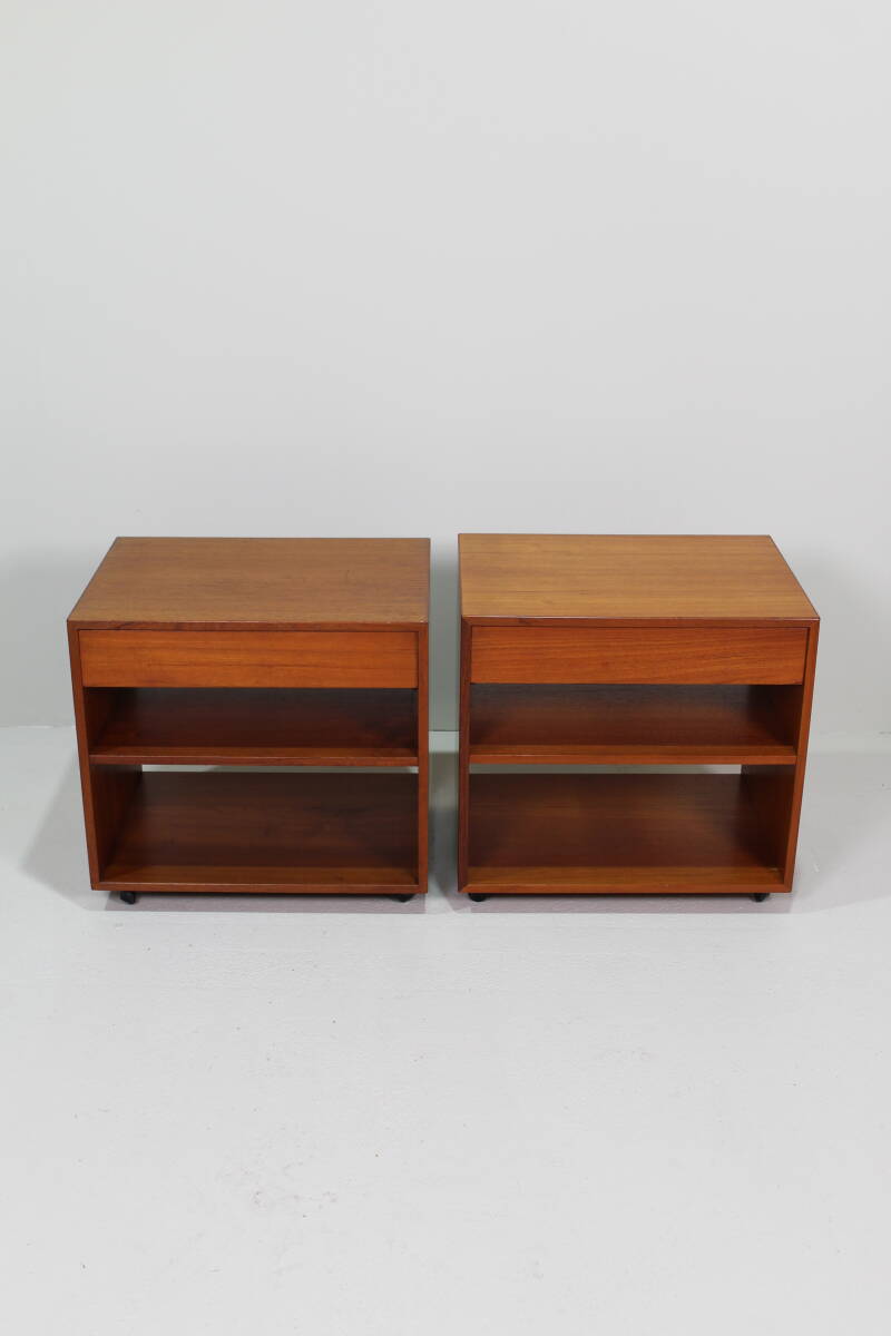 Vintage set kastjes, nachtkastjes - teak, jaren '60