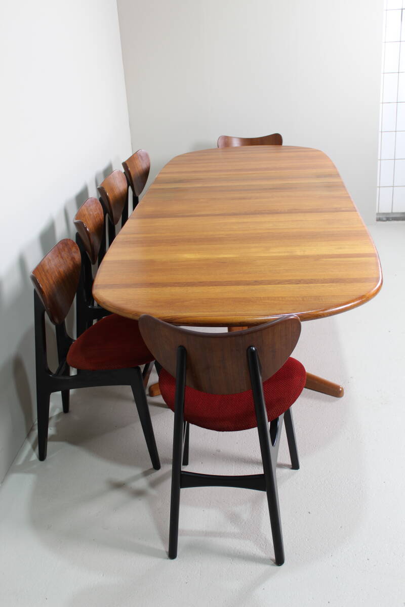 Vintage uitschuifbare eettafel, Deens design - ovaal, jaren '60 | 01449