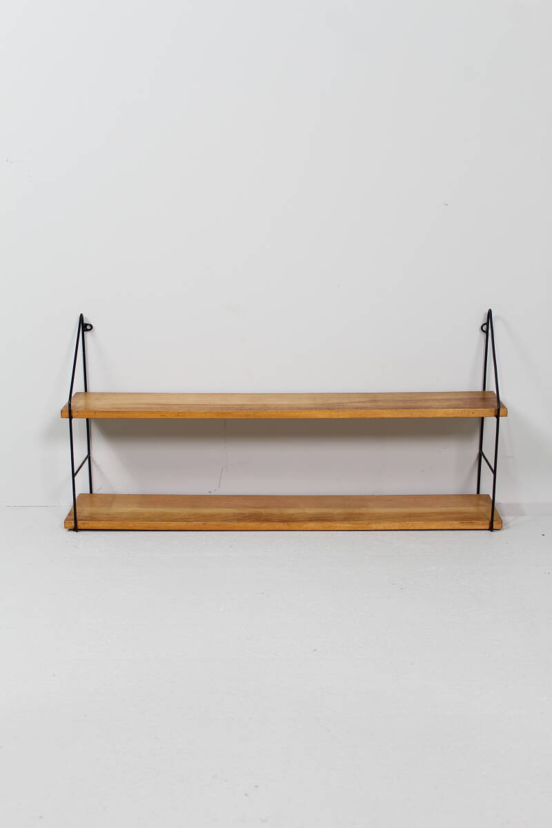 Vintage wooden wall shelf, wall rack – 60s | 014751